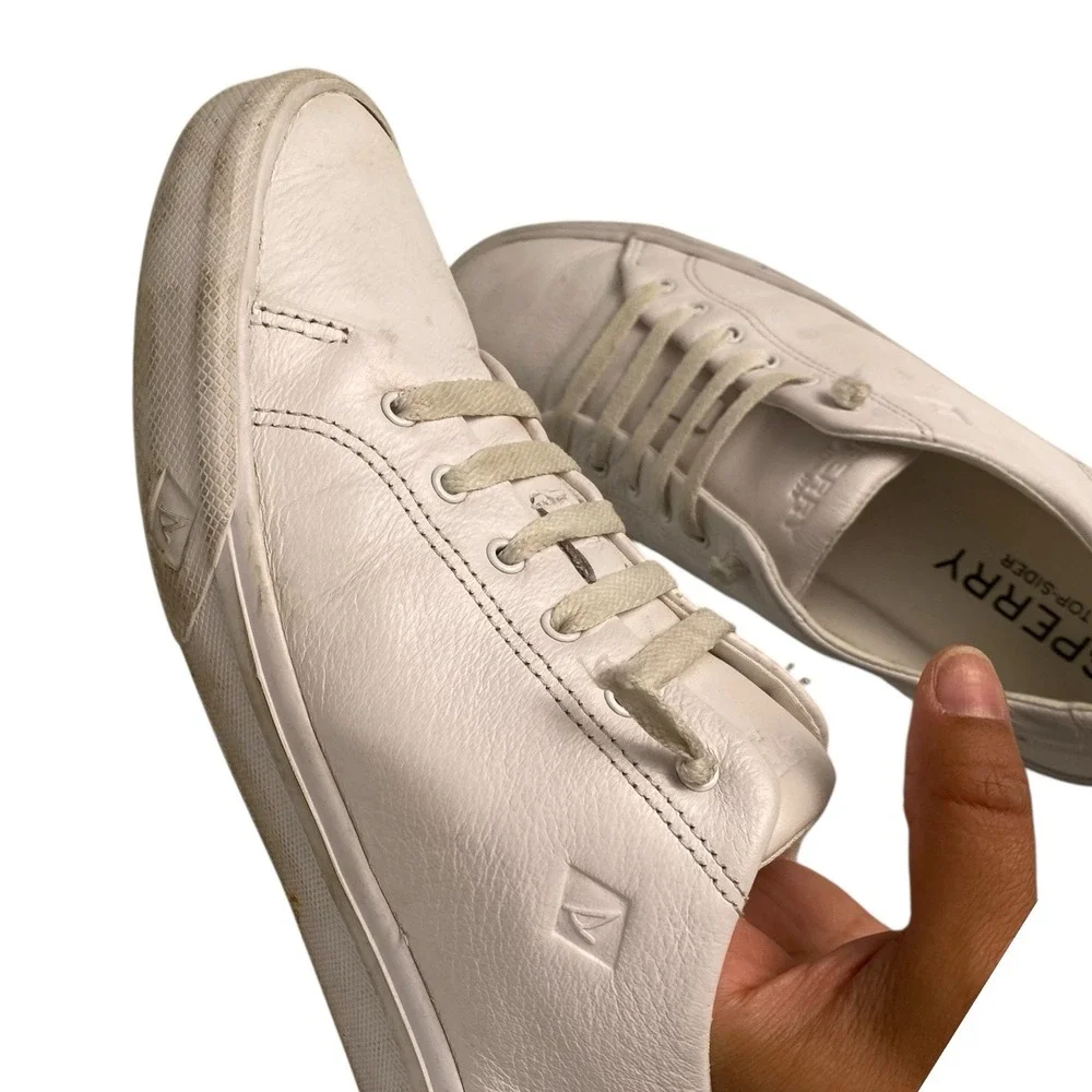 Sperry Top Sider Sneaker Womens 8.5 White Seacoast Core Lace‎ Up Leather